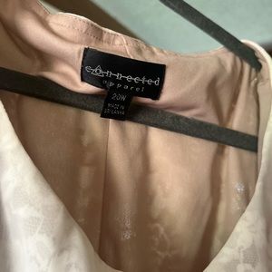 Cream & Taupe peek a boo shoulder dress perfect for many occasions